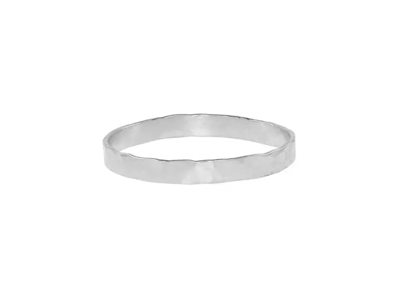 Ofina Jewelry R143: Thick Hammered Band SS Ring