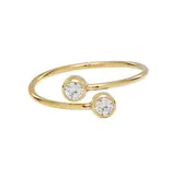Ofina Jewelry R185: Double CZ Adjustable GF Ring