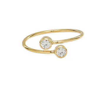 R185: Double CZ Adjustable GF Ring