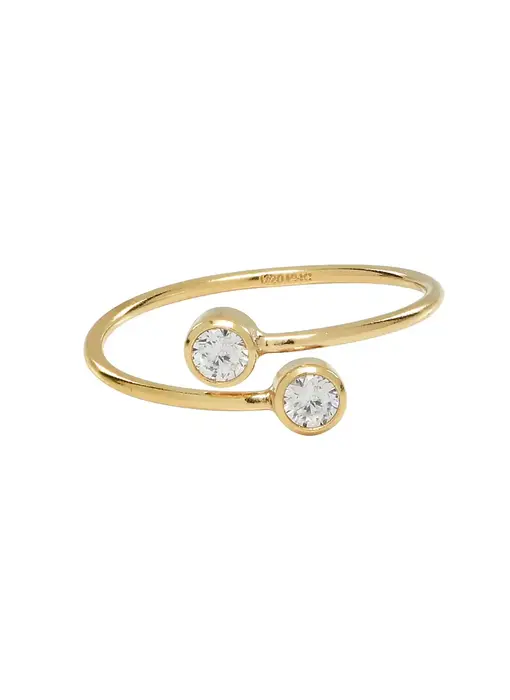 R185: Double CZ Adjustable GF Ring