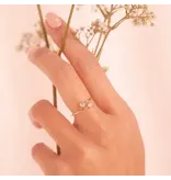 Ofina Jewelry R185: Double CZ Adjustable GF Ring
