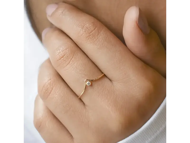 Ofina Jewelry R215: CZ Chevron GF Ring