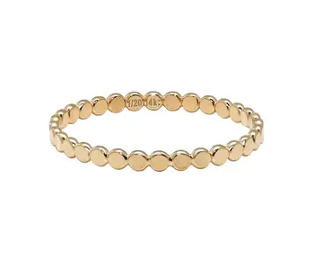 R227: Thin Flat Beaded GF Ring