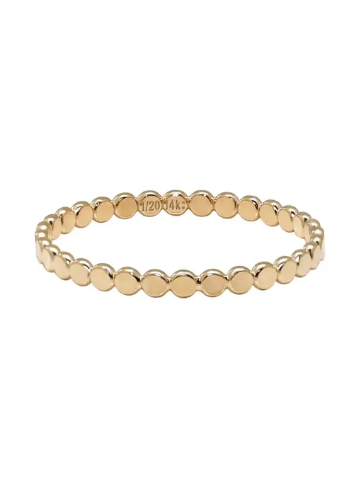 R227: Thin Flat Beaded GF Ring