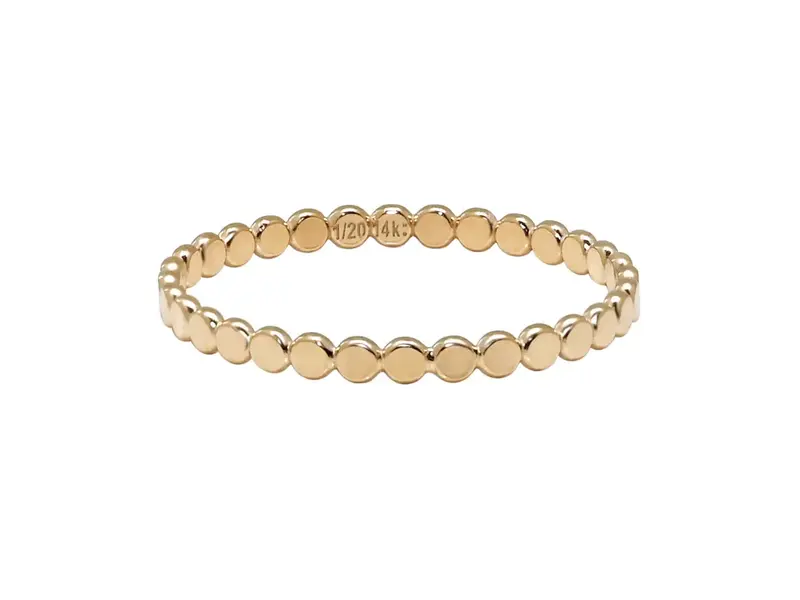 Ofina Jewelry R227: Thin Flat Beaded GF Ring