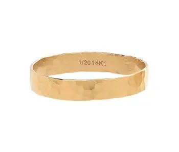 R233: Bold Hammered Band GF Ring