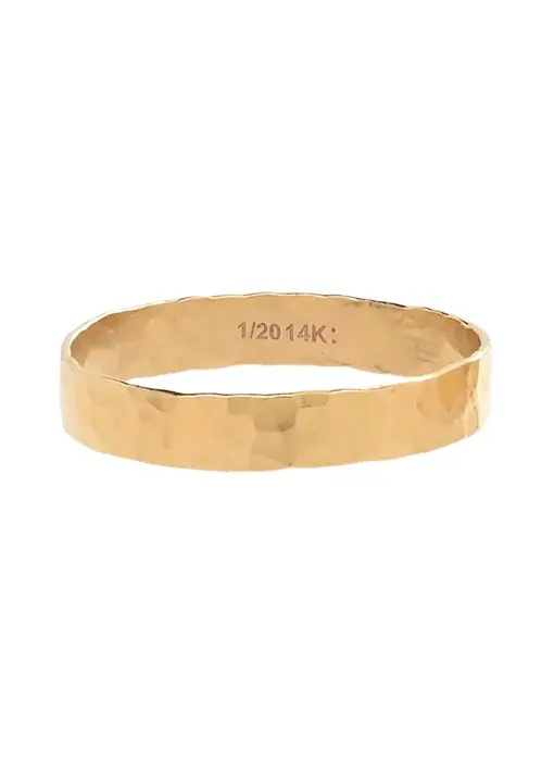 R233: Bold Hammered Band GF Ring