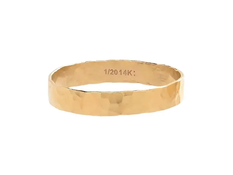 Ofina Jewelry R233: Bold Hammered Band GF Ring