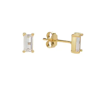E1082: Emerald CZ Prong Studs: GV