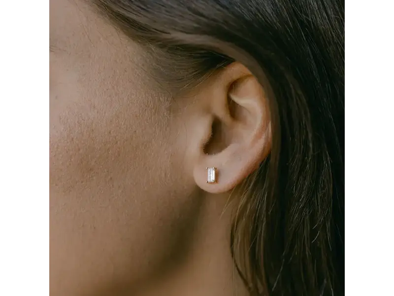 Ofina Jewelry E1082: Emerald CZ Prong Studs: GV