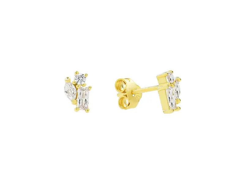 Ofina Jewelry E1117: CZ Multi-Shape Studs, GV