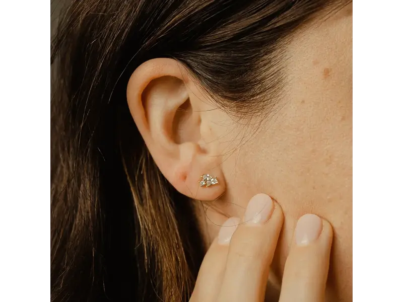 Ofina Jewelry E1117: CZ Multi-Shape Studs, GV