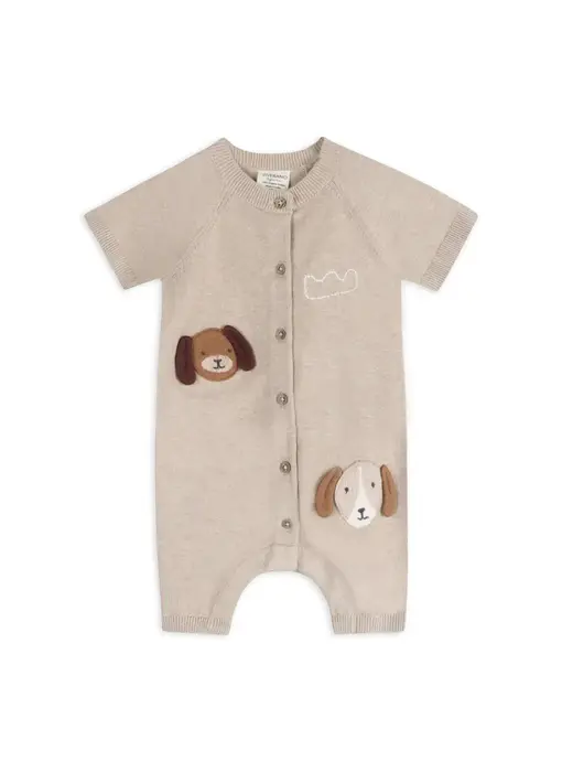 Doggy Applique Baby Knit Romper (Organic Cotton) 0-3M