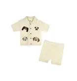 Viverano Organics Doggy Embroidered Baby Shirt & Shorts Set