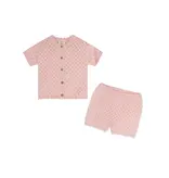 Viverano Organics Emily Pointelle Baby Shirt & Shorts Set (Organic Cotton)