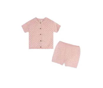 Emily Pointelle Baby Shirt & Shorts Set (Organic Cotton)
