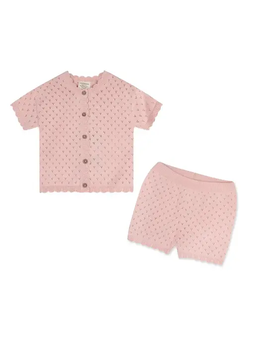 Emily Pointelle Baby Shirt & Shorts Set (Organic Cotton)
