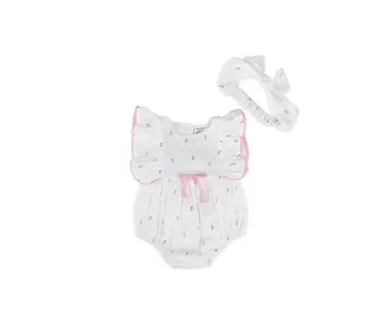 Margot Flower Baby Romper + Headband (Organic)