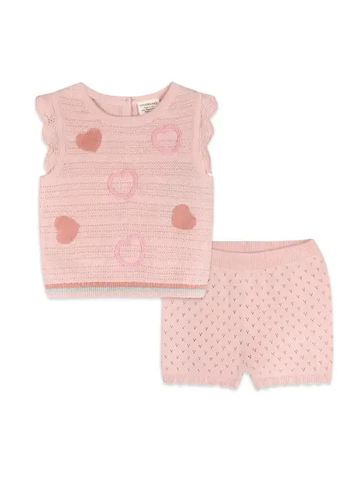 Olivia Hearts Baby Tank & Shorts Set (Organic Cotton)