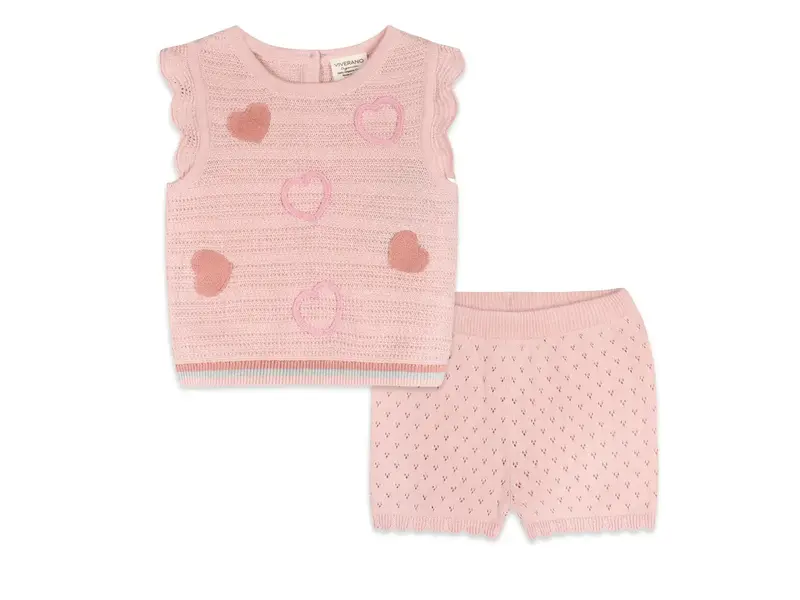 Viverano Organics Olivia Hearts Baby Tank & Shorts Set (Organic Cotton)