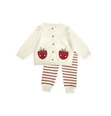 Viverano Organics Strawberry Embroidered Pocket Cardigan & Pants
