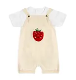 Viverano Organics Strawberry Pocket Baby Knit Shortall Set (Organic Cotton)