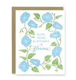 Kindred Letterpress Morning Glory Birthday Card | Letterpress Birthday Card