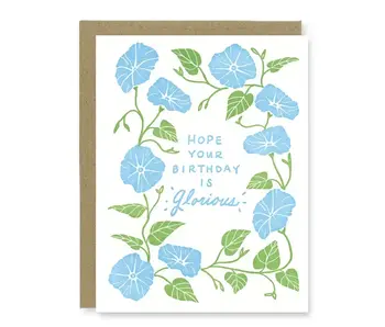 Morning Glory Birthday Card | Letterpress Birthday Card