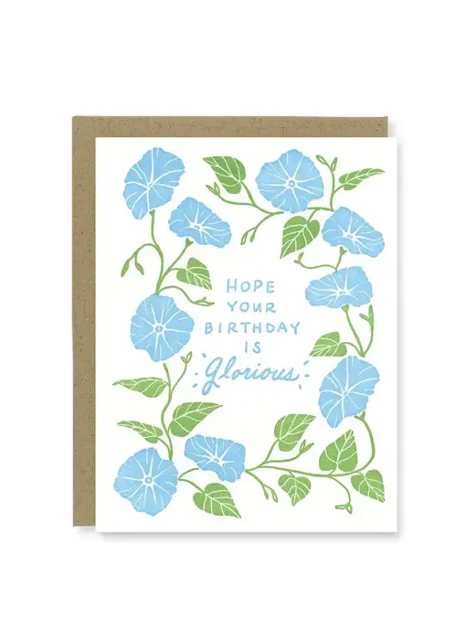 Morning Glory Birthday Card | Letterpress Birthday Card