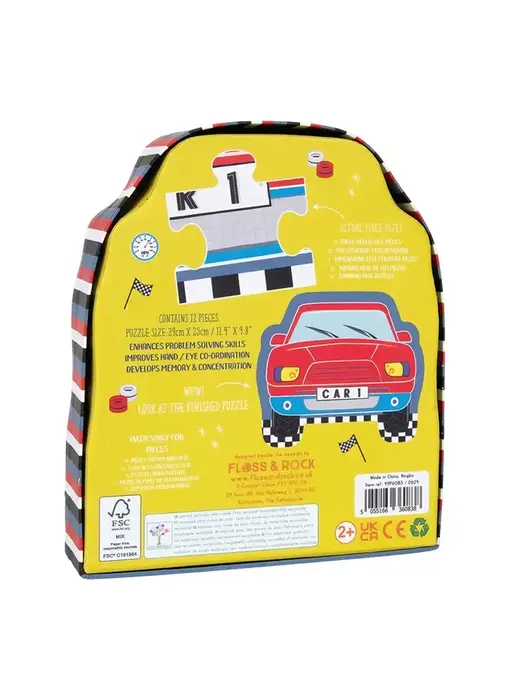 Cars 12pc Shaped Jigsaw Puzzle with Shaped Box