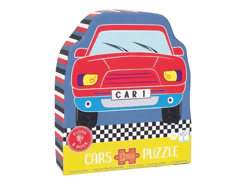 Floss and Rock Cars 12pc Shaped Jigsaw Puzzle with Shaped Box
