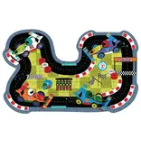 Floss and Rock Cars 80pc "Race Track" Shaped Jigsaw Puzzle with Shaped Box