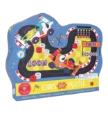 Floss and Rock Cars 80pc "Race Track" Shaped Jigsaw Puzzle with Shaped Box