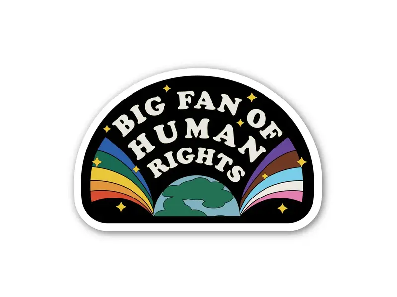 Big Moods "Big Fan of Human Rights" Pride Fan Sticker