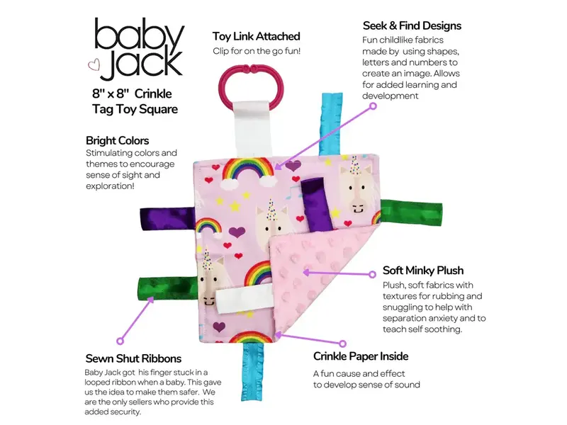 Baby Jack and Company Unicorn Magic & Rainbows Learning Lovey Collection