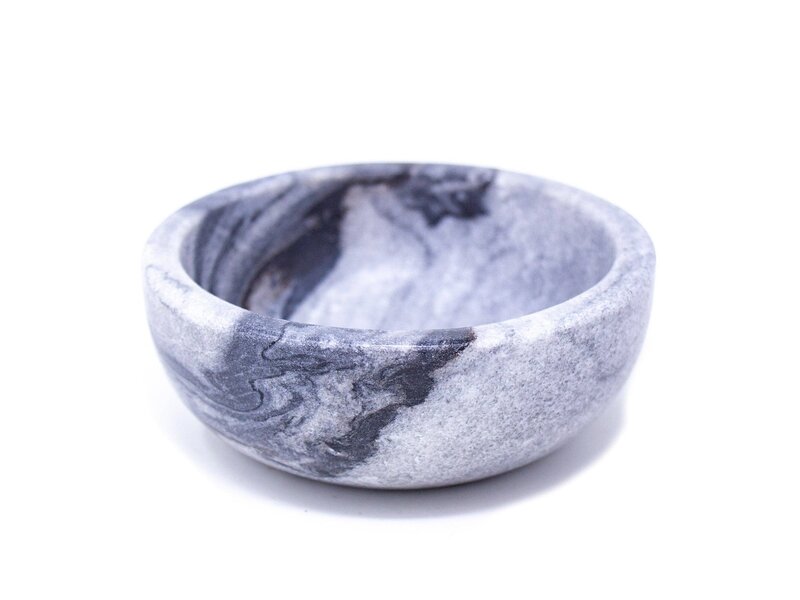 Global Crafts Handmade Marble Bowl, Grey