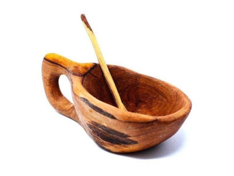 Global Crafts Reclaimed Olive Wood Salt Pot - Kahero Farm - Kenya
