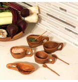 Global Crafts Reclaimed Olive Wood Salt Pot - Kahero Farm - Kenya