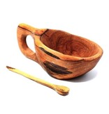 Global Crafts Reclaimed Olive Wood Salt Pot - Kahero Farm - Kenya