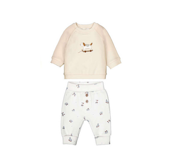 Knit set - printed pants