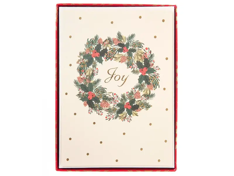 Graphique De France Joy Wreath Holiday Boxed Cards