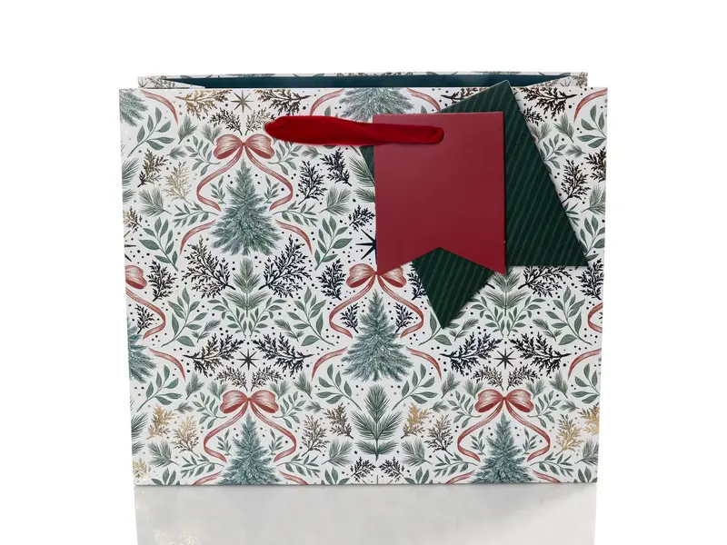 Graphique De France Bow Trees Holiday Medium Gift Bag