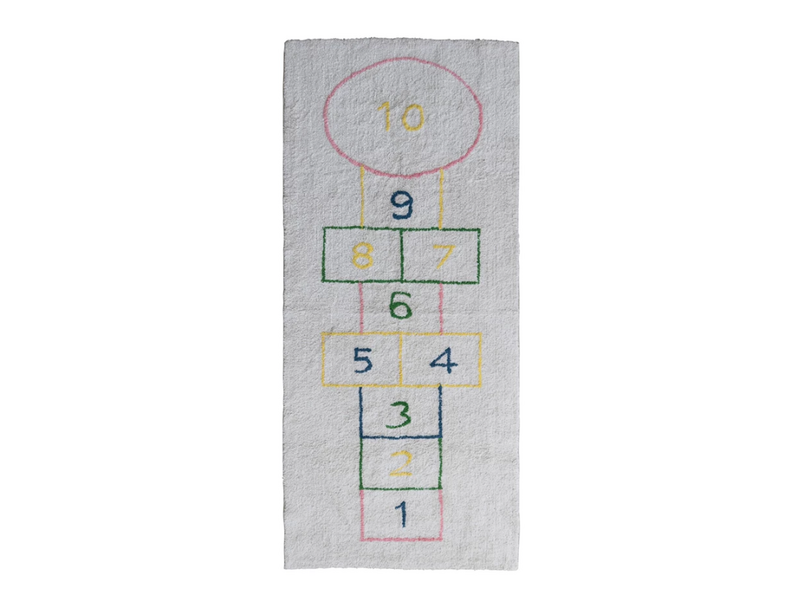 Creative Co-OP 3' x 7' Cotton Tufted Hopscotch Printed Rug