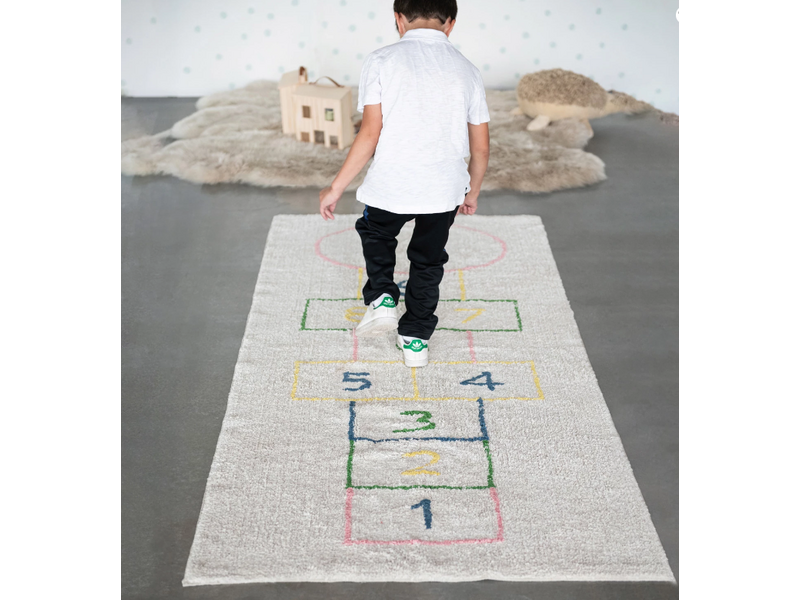 Creative Co-OP 3' x 7' Cotton Tufted Hopscotch Printed Rug