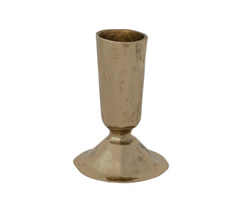 Hand-Forged Iron Taper Holder, Brass Finish