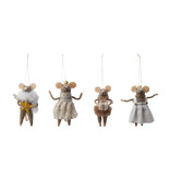 Creative Co-OP 5"H Handmade Wool Felt Mouse in Party Clothes Ornament, 4 Styles