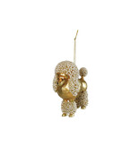 Creative Co-OP Glass Poodle Ornament with Faux Pearls, Gold Finish