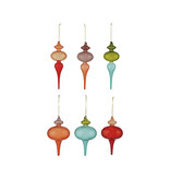 Creative Co-OP Two-Tone Glass Finial Ornament, 6 Styles