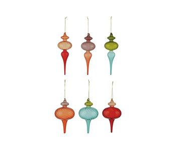 Two-Tone Glass Finial Ornament, 6 Styles
