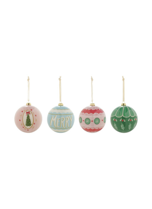 Decoupage Ball Ornament with Holiday Image/Word, 4 Styles ©